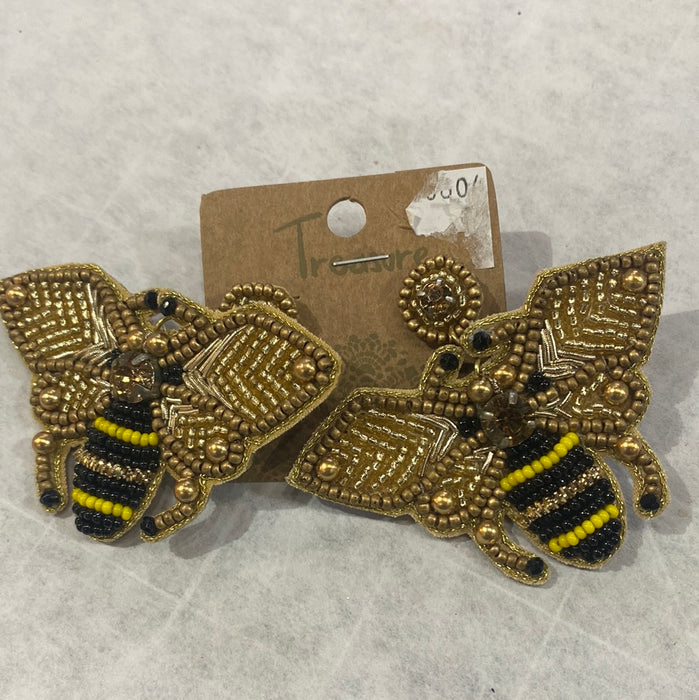 BEADED BUMBLE BEE EARRING
