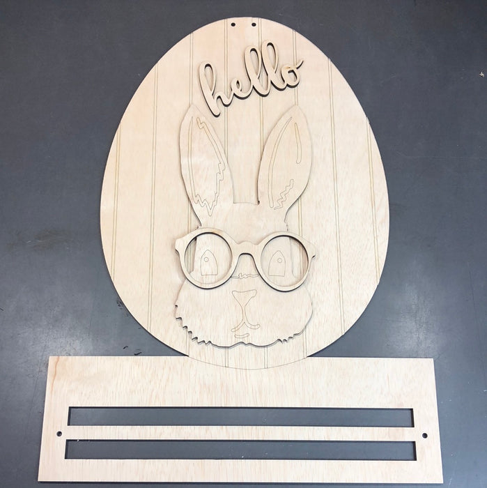 Bunny Egg with Glasses Rail
