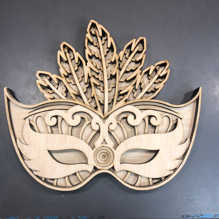 MARDI GRAS MASK STACKED SIGN (UNPAINTED)