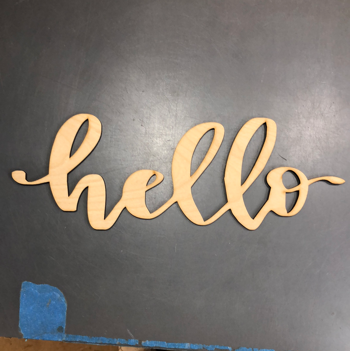 Small Hello Wood Cutout