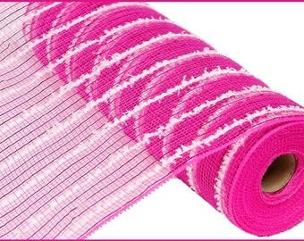 10.5” x 10 yd Metallic Cotton Drift Mesh Hot Pink