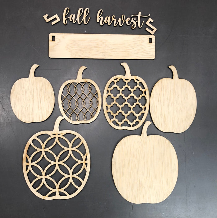 Fall Harvest Pumpkin Cutouts for Wagon Shelf Sitter (UNPAINTED)