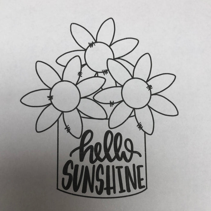 Hello Sunshine Floral Door Hanger (unpainted)
