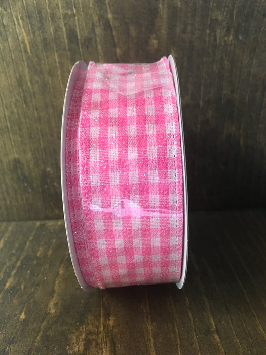 Pink Gingham Glitter