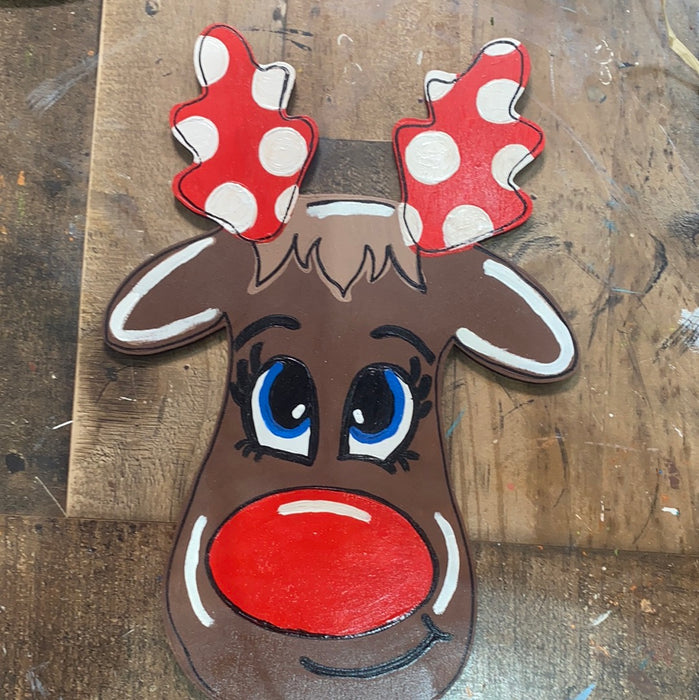 Reindeer Wreath Size Sign Blank