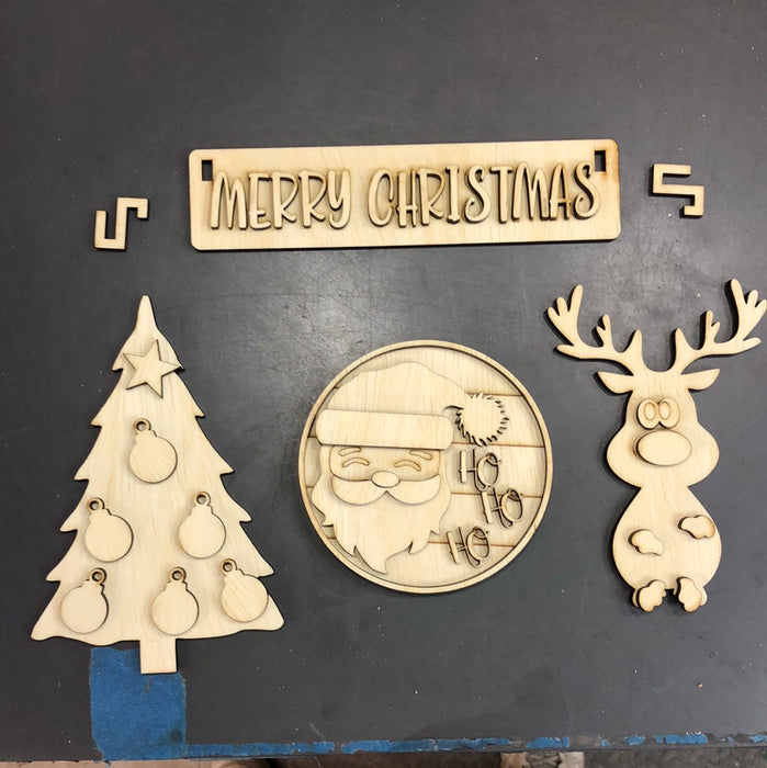 Merry Christmas Cutouts for Wagon Shelf Sitter (UNPAINTED)