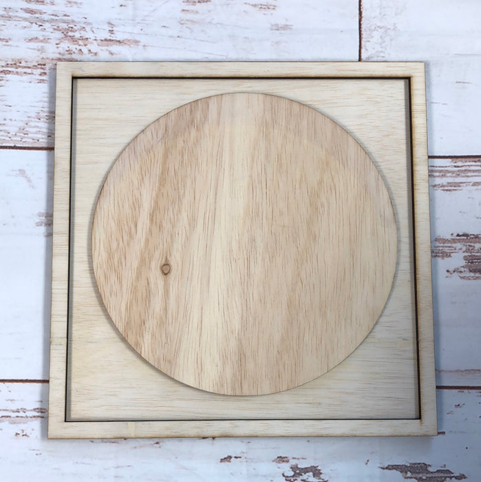 11.5" STACKED SQUARE WITH FRAMED CIRCLE SIGN