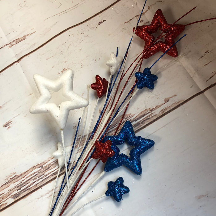 Red/White/Blue Glitter Star Outline Spray