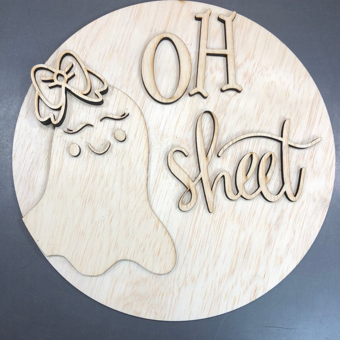 Ghost Oh Sheet 10 inch Round Stacked Sign