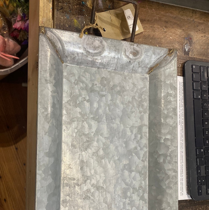 Galvanized Rectangle Tray with Handles
