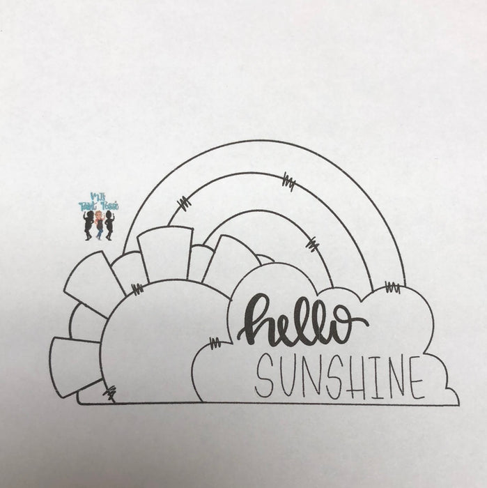 Hello Sunshine Rainbow Wreath Size Sign Blank