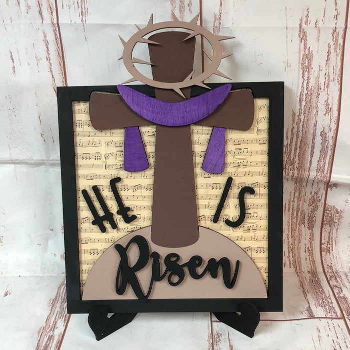 HE IS RISEN WOODEN PAINT KIT (UNPAINTED)
