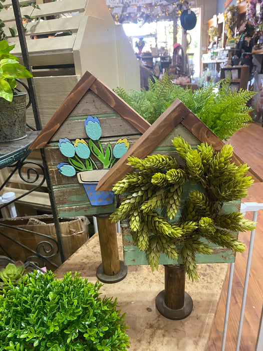 FARMHOUSE DECORATIVE STAND WITH RECLAIMED WOOD