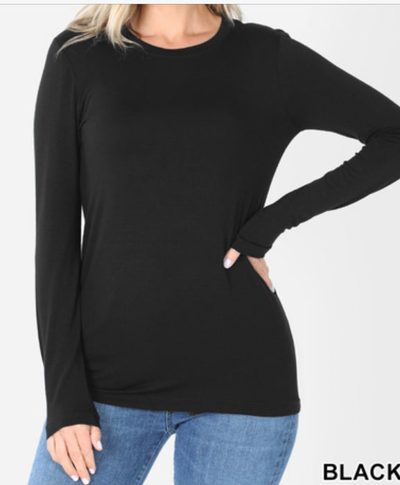 PLUS PREMIUM RAYON LONG SLEEVE ROUND NECK TEE (G'OOD QUALITY MISSY T-SHIRTS)