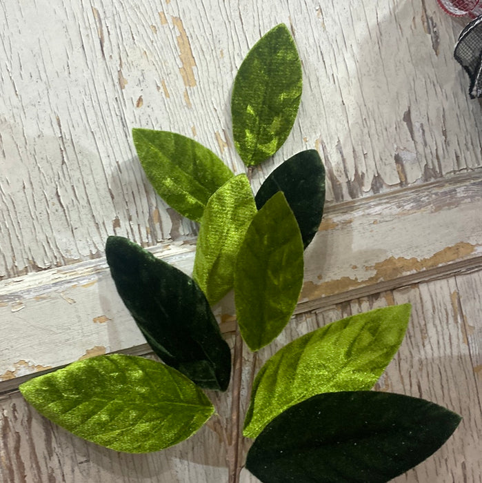 Velvet Magnolia Leaves Pick