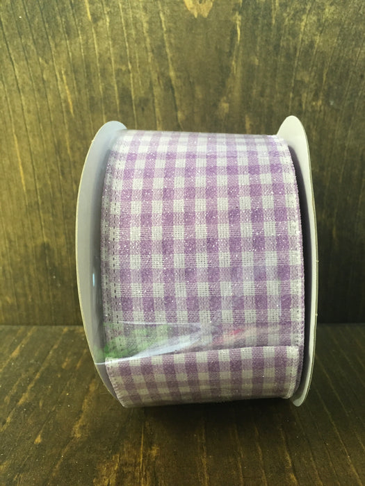 Lavender Gingham Glitter Check