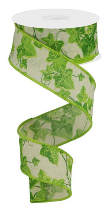 1.5” X 10 yd Ivy on Royal Ribbon