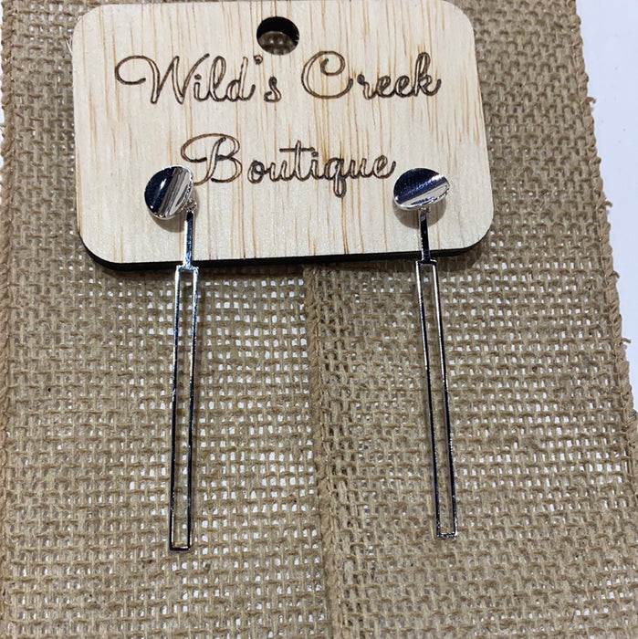 RECTANGLE DANGLE SILVER Earring