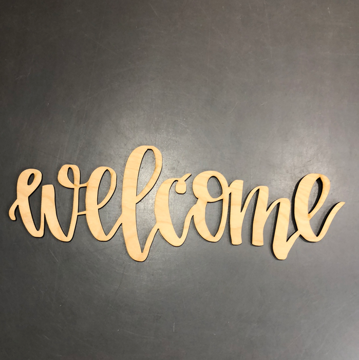 Small Welcome Wood Cutout