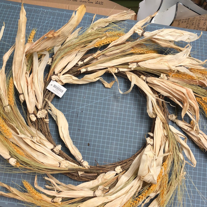 CORN HUSK AND WHEAT WREATH