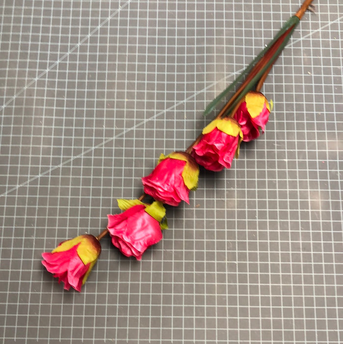 LARGE PINK ROSE BUD STEM 34 INCH