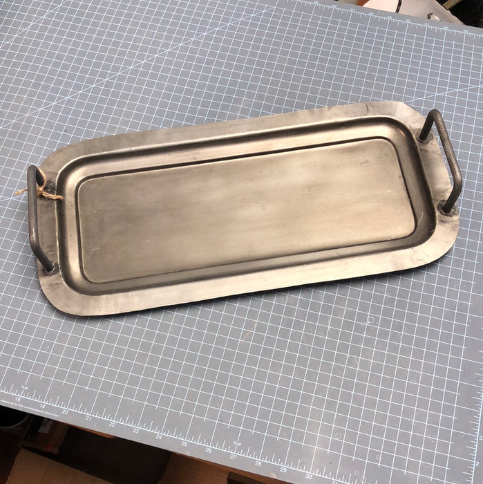 Small Galvanized Rectangle Tray with Handles