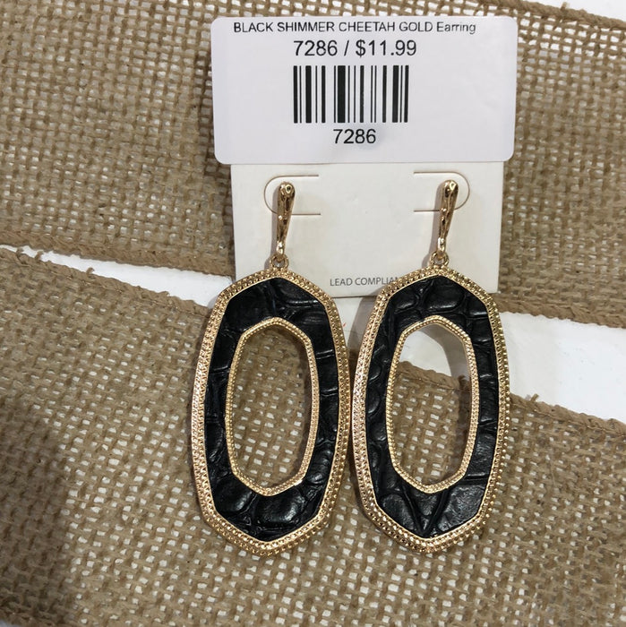 BLACK SHIMMER CHEETAH GOLD Earring