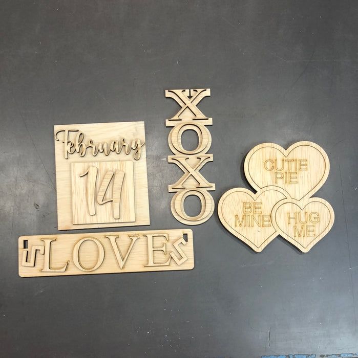 Valentine LOVE Cutouts for Wagon Shelf Sitter (UNPAINTED)