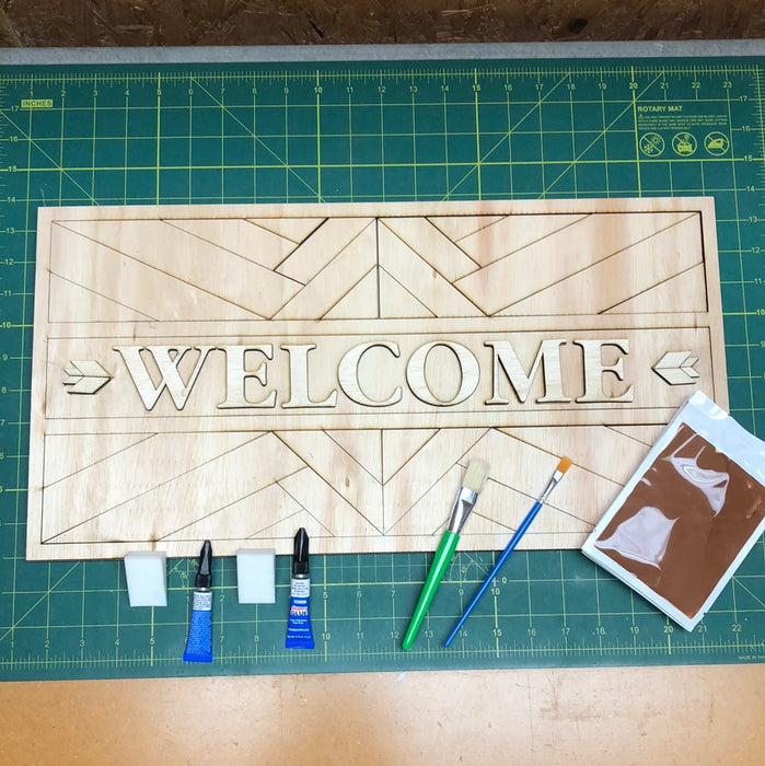 Welcome Stacked Barn Quilt Kit (UNPAINTED)
