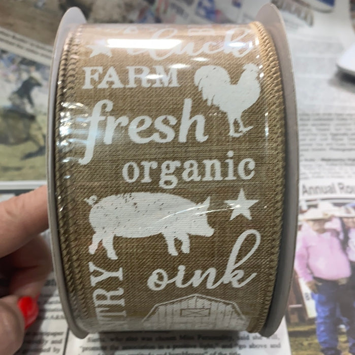 2.5" x 10 yds  Country Living BURLAP RIBBON