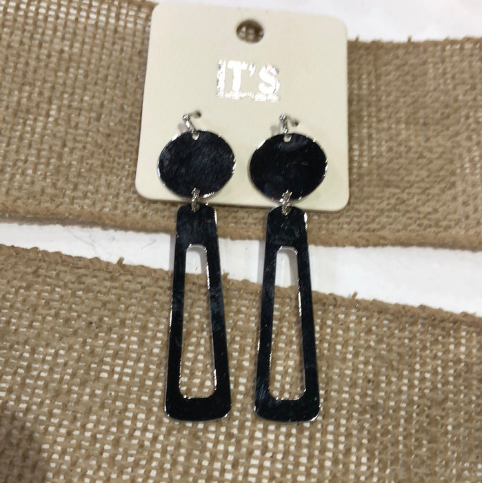 ELONGATED SILVER  Earring