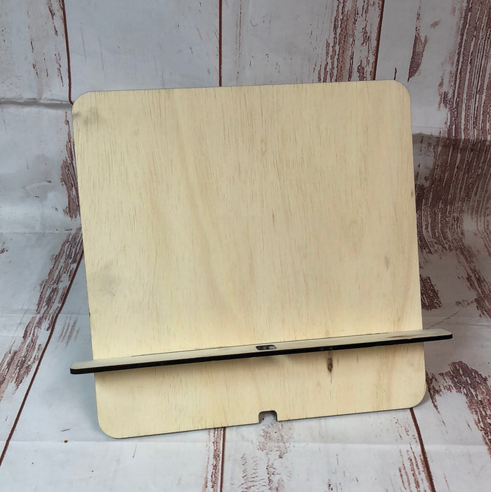 WOOD BOOK/COOKBOOK STAND (UNPAINTED)
