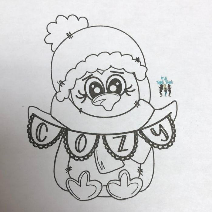 Cozy Penguin Door Hanger (unpainted)