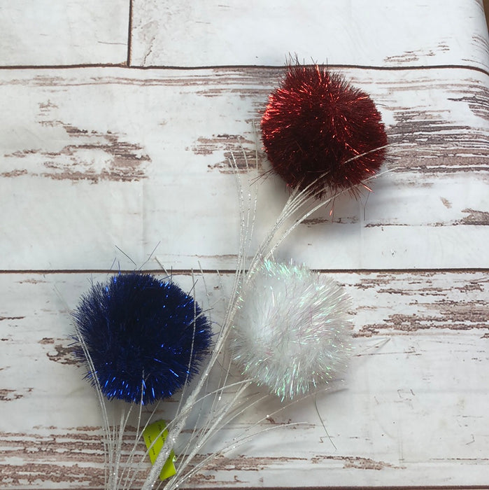 POM POM BALL SPRAY RED WHITE AND BLUE