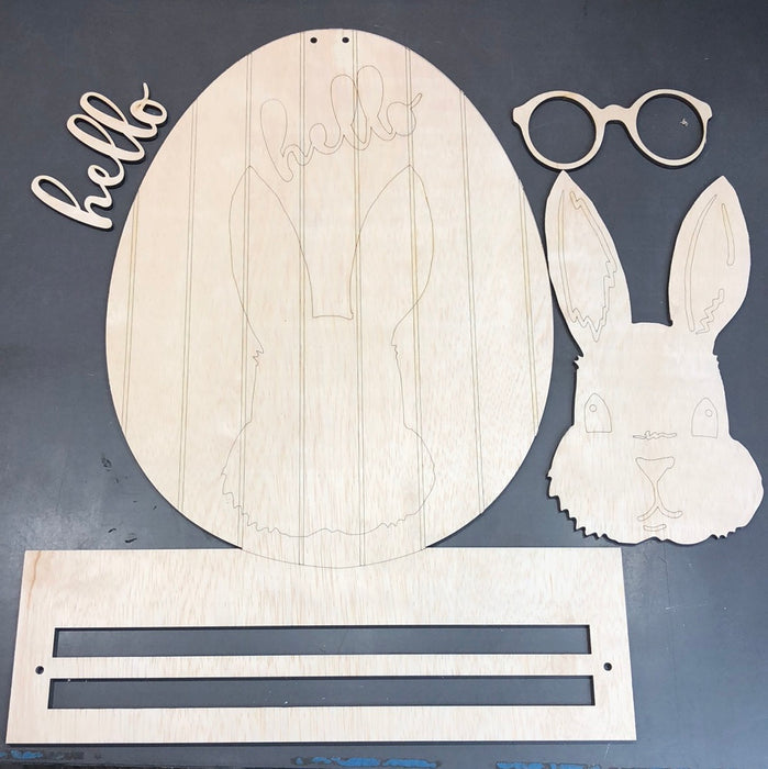 Bunny Egg with Glasses Rail
