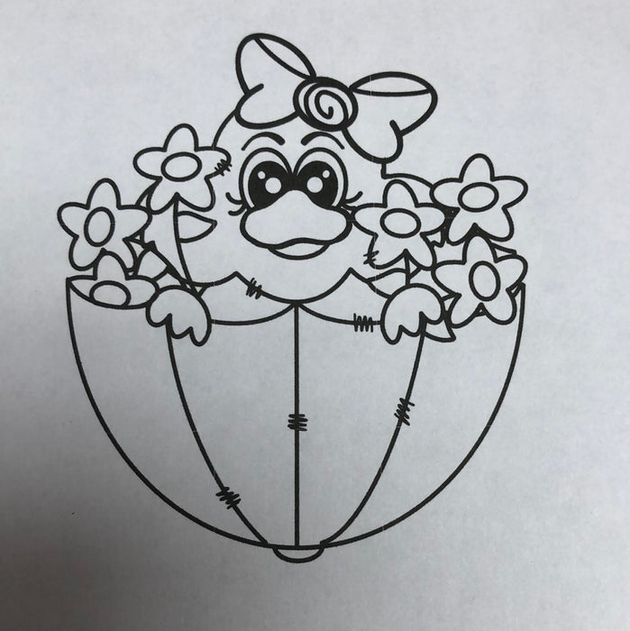 Umbrella Chick Wreath Size Sign Blank