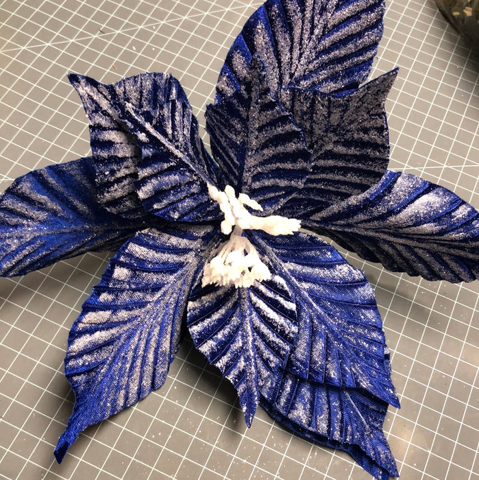 24" BLUE STRIPED POINSETTIA