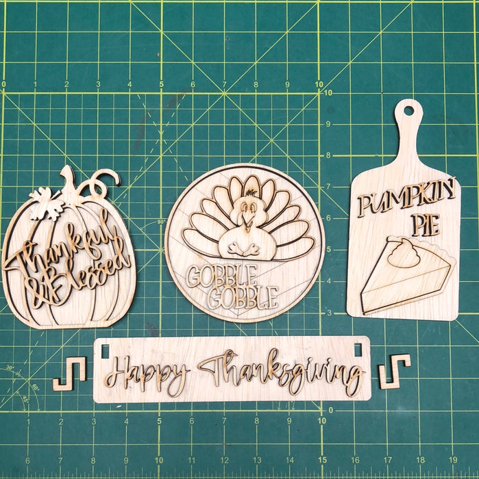 Happy Thanksgiving Cutouts for Wagon Shelf Sitter (UNPAINTED)