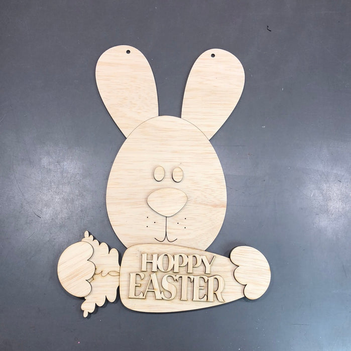 HOPPY EASTER BUNNY WITH CARROT STACKED SIGN
