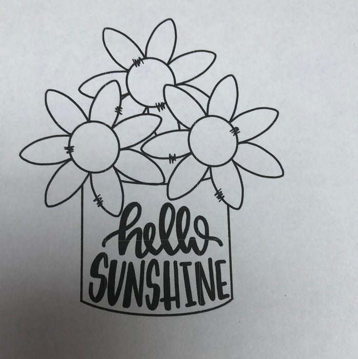 Hello Sunshine Floral Wreath Size Sign Blank