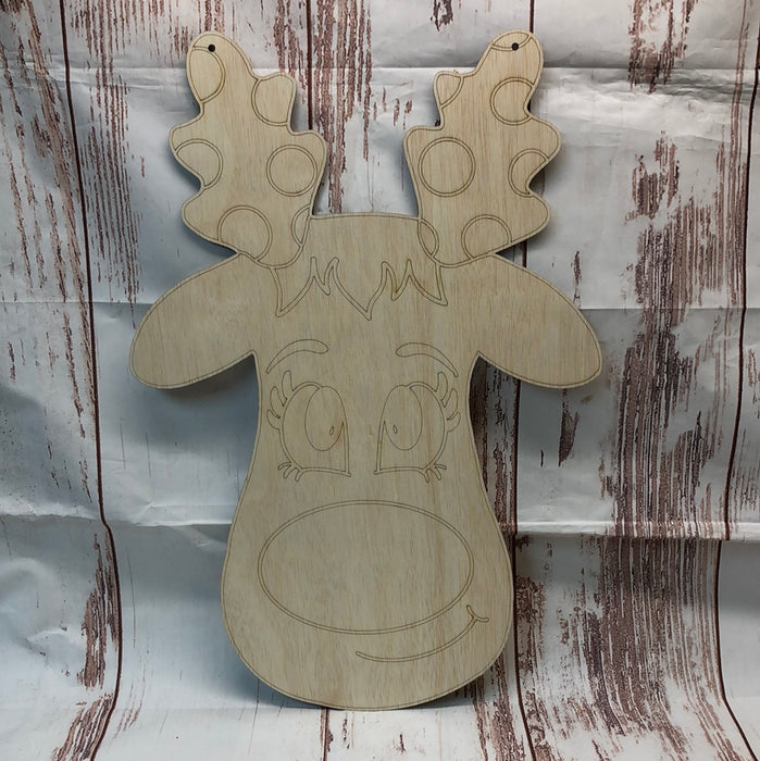 Reindeer Door Hanger with Paint Lines