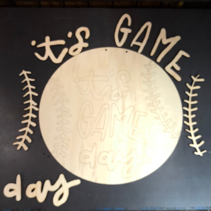 3D Baseball It's Game Day Door Hanger