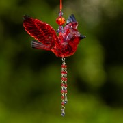 ACRYLIC CARDINAL WITH BEADED TASSEL