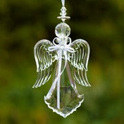 HANGING  CLEAR ACRYLIC ANGEL ORNAMENT