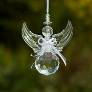 HANGING  CLEAR ACRYLIC ANGEL ORNAMENT